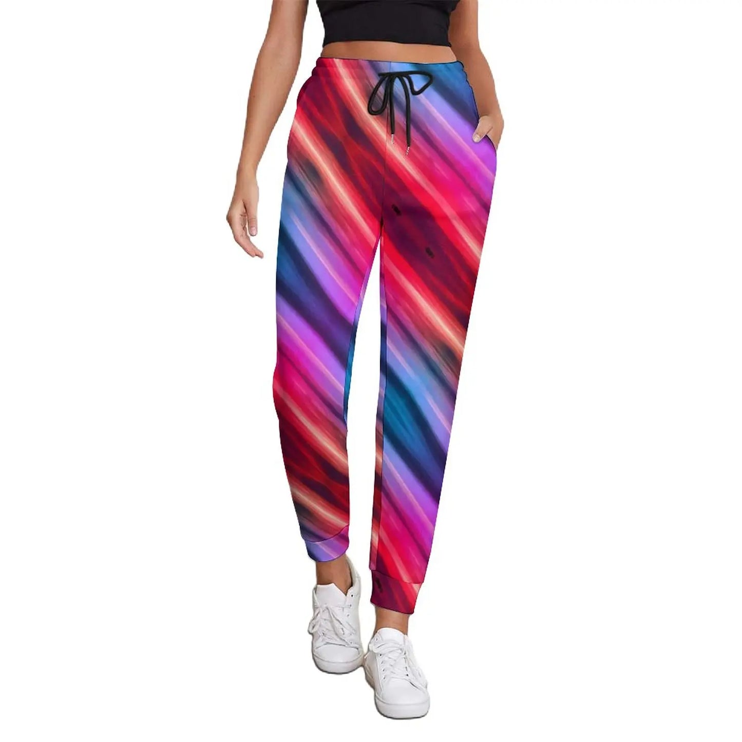 Pride Festival Neon Joggers | Leopard & Rainbow Print Sweatpants | Sizes S–3XL