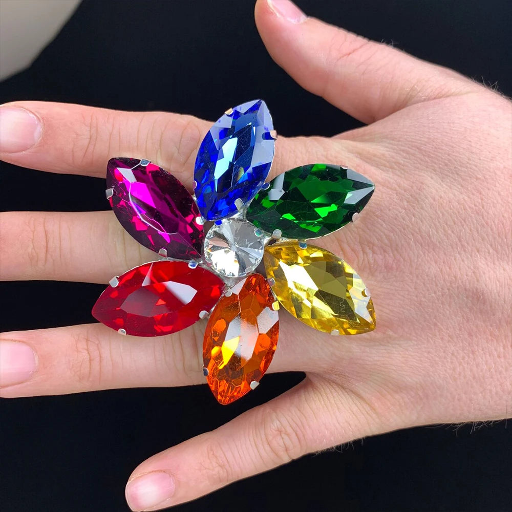 Shine Bright, Queen Amaya: Rainbow Crystal Ring at The Drag Queen Store
