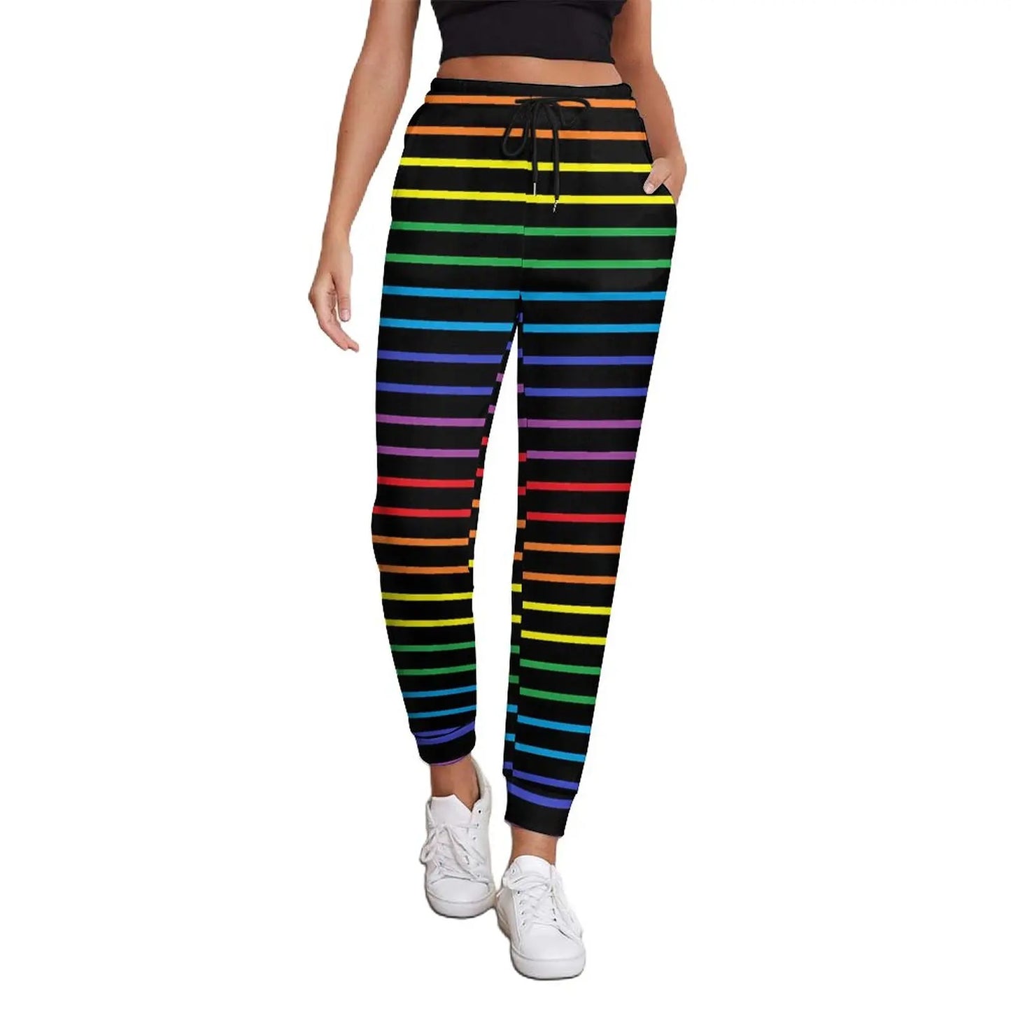Pride Festival Neon Joggers | Leopard & Rainbow Print Sweatpants | Sizes S–3XL