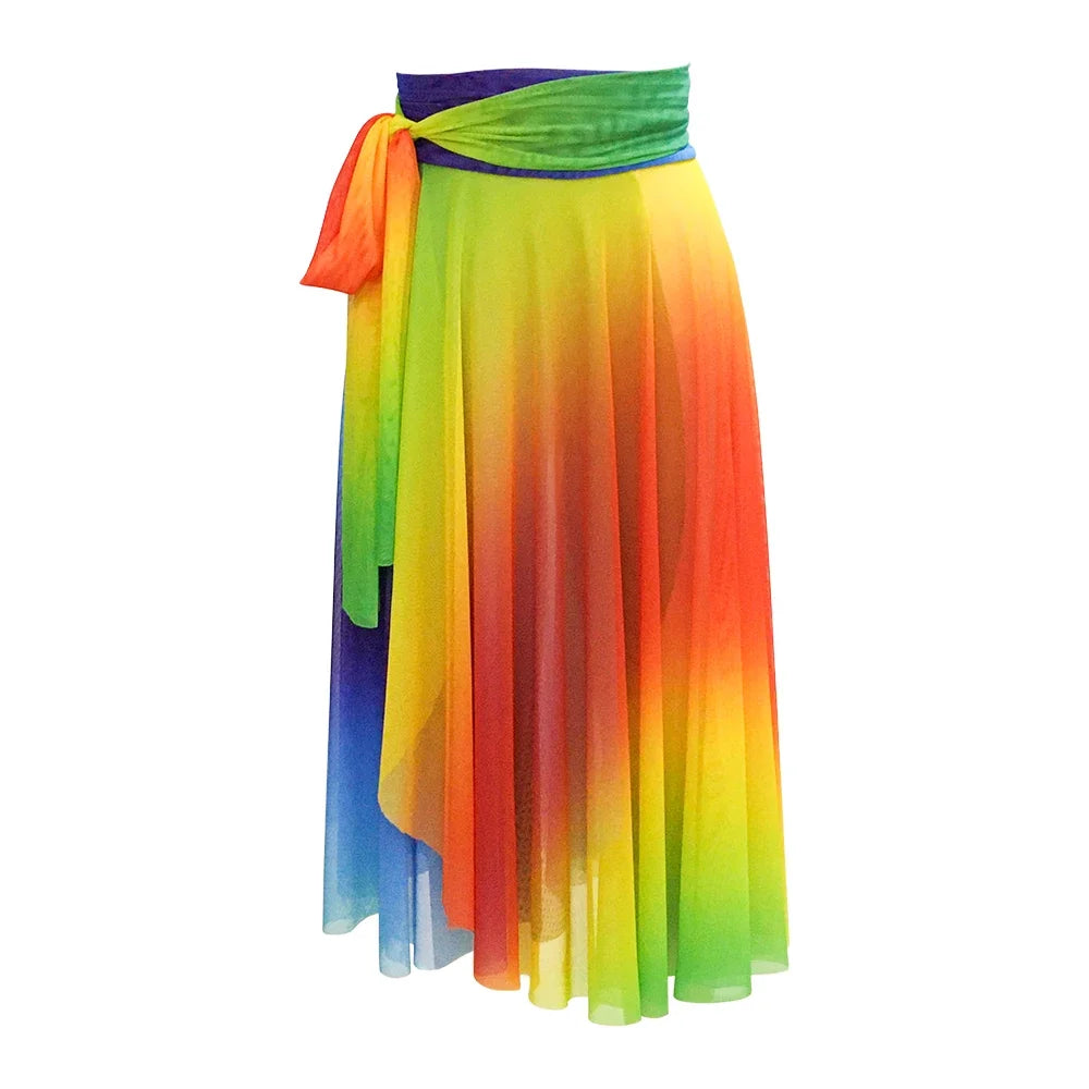 Rainbow Lace Mesh Pride Performance Dress | Lace-Up Back | Dance, Drag & Festival | One Size or Custom