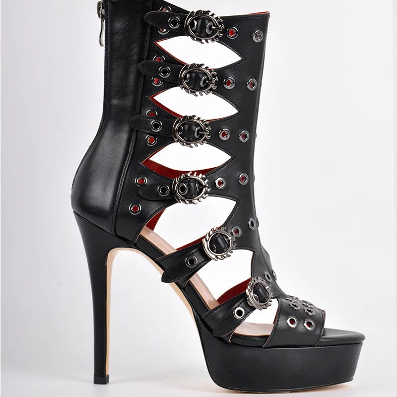 Rebel Queen Stiletto Gladiator Heels – Drag Platform Power Pumps