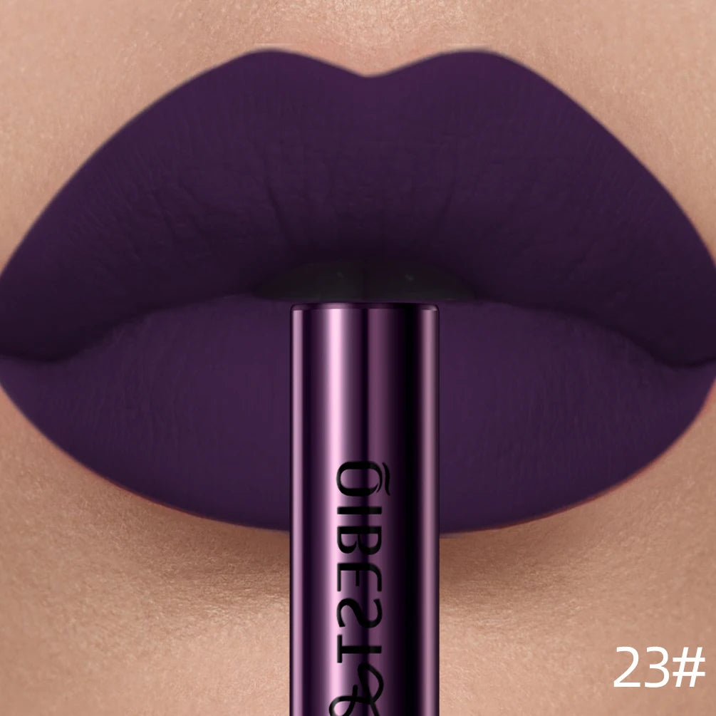 Velvet Matte Liquid Lipstick – 24 Shades, Waterproof Non-Stick Long-Lasting Lip Gloss