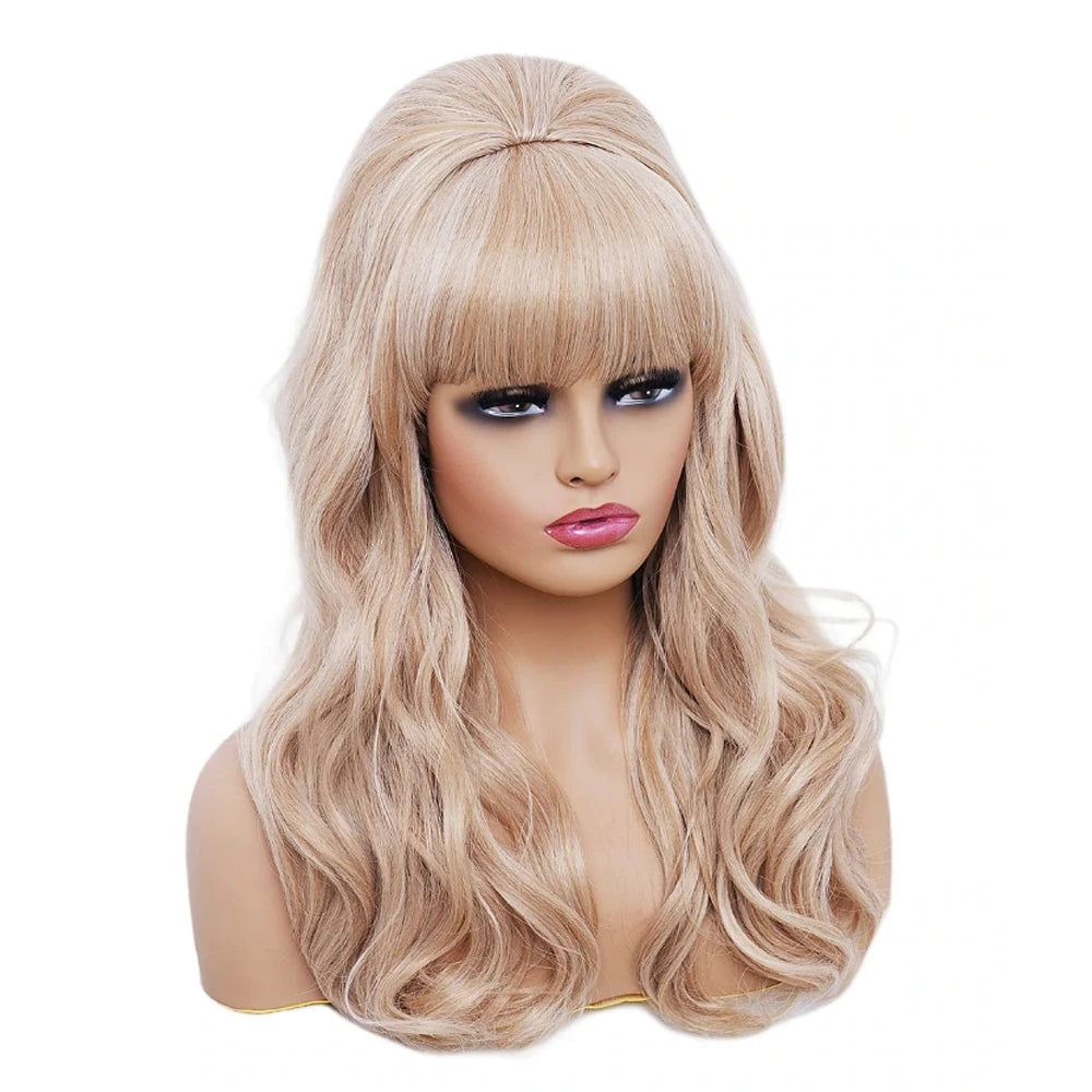 Long Blonde Wig with Bangs – Wavy 26" Synthetic Costume & Fashion Wig