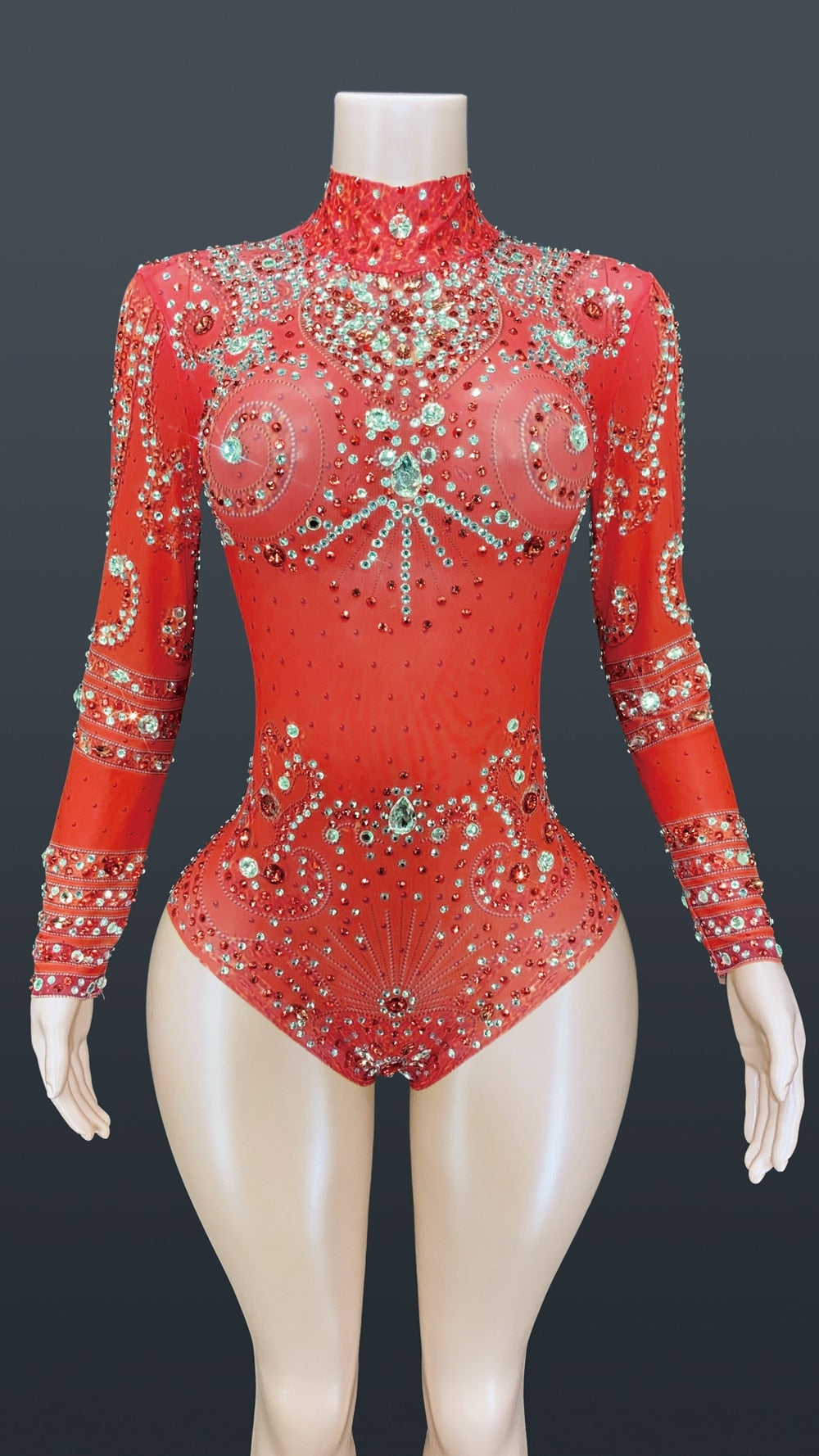 Queen Noel Sparkly Transparent Bodysuit