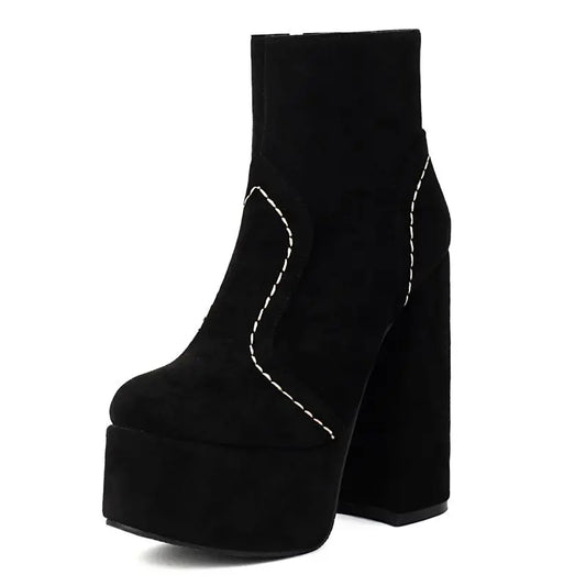 Supernova Velvet Platform Boots – Fierce Chunky Heels for Drag Queens