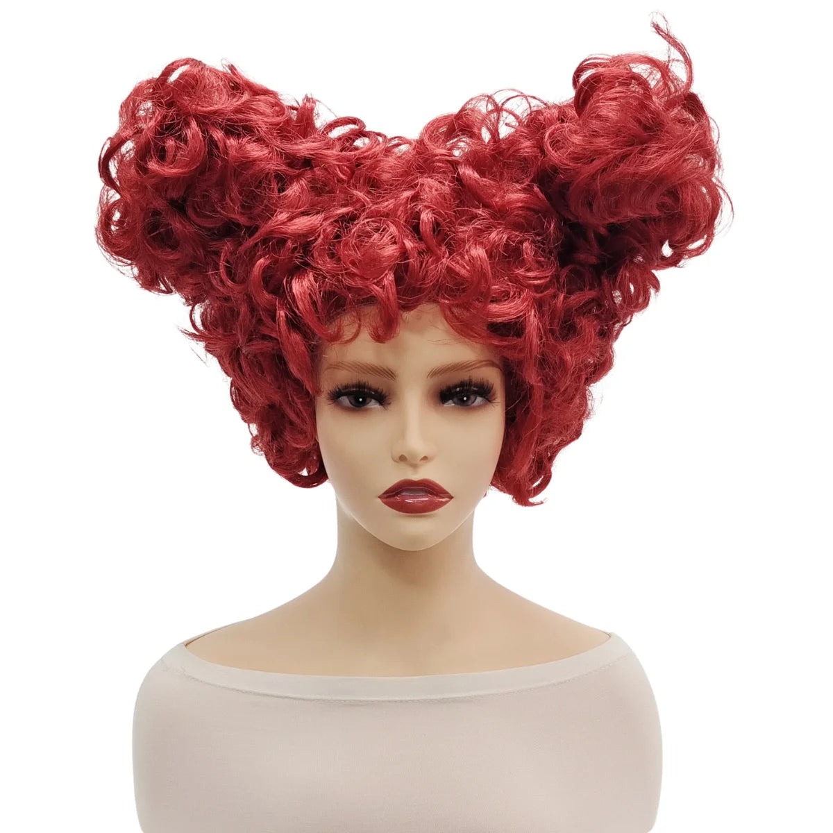 Red Heart-Shaped Kinky Curly Wig – Short Halloween Costume Wig