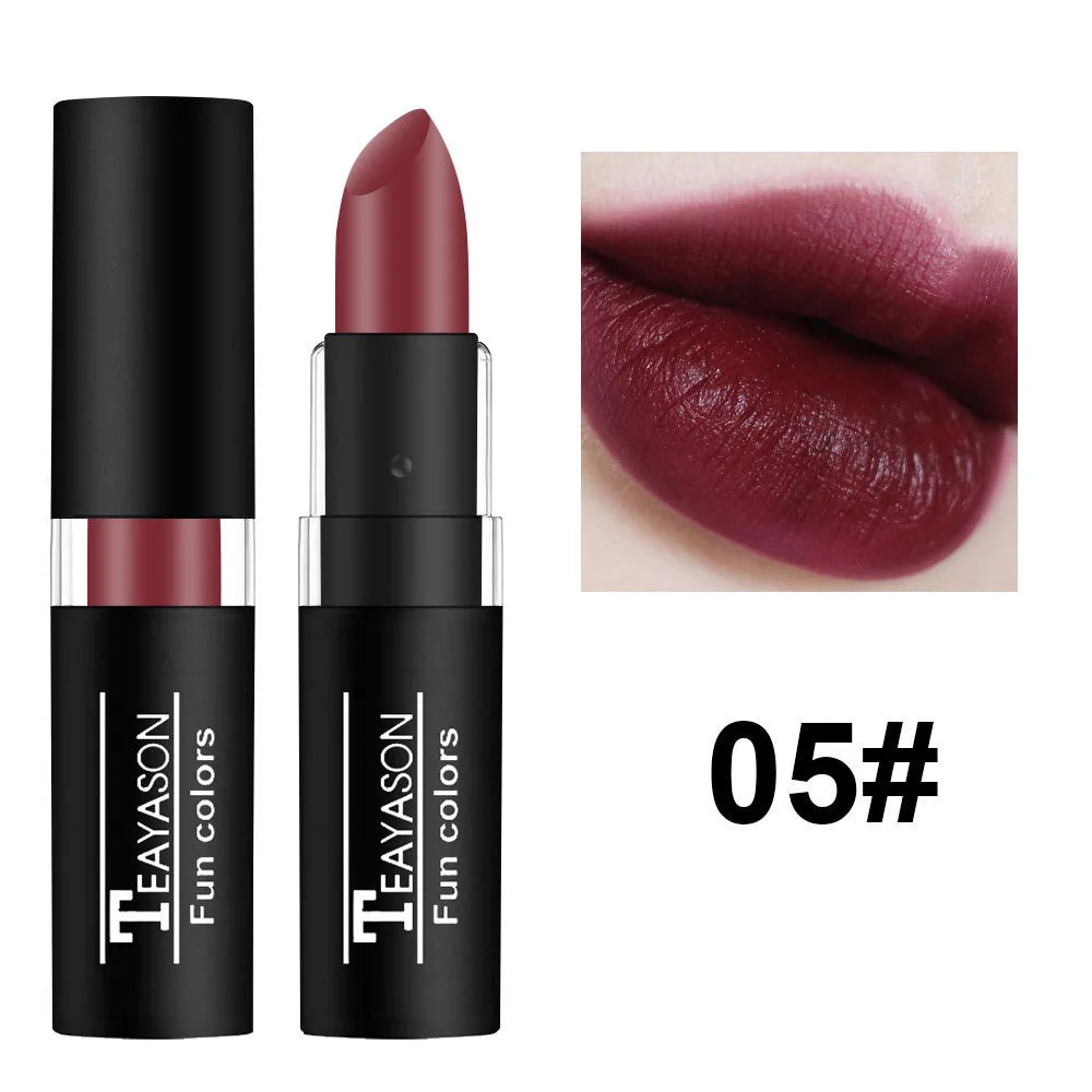12-Shade Matte Lipstick Collection – Waterproof & Long-Lasting