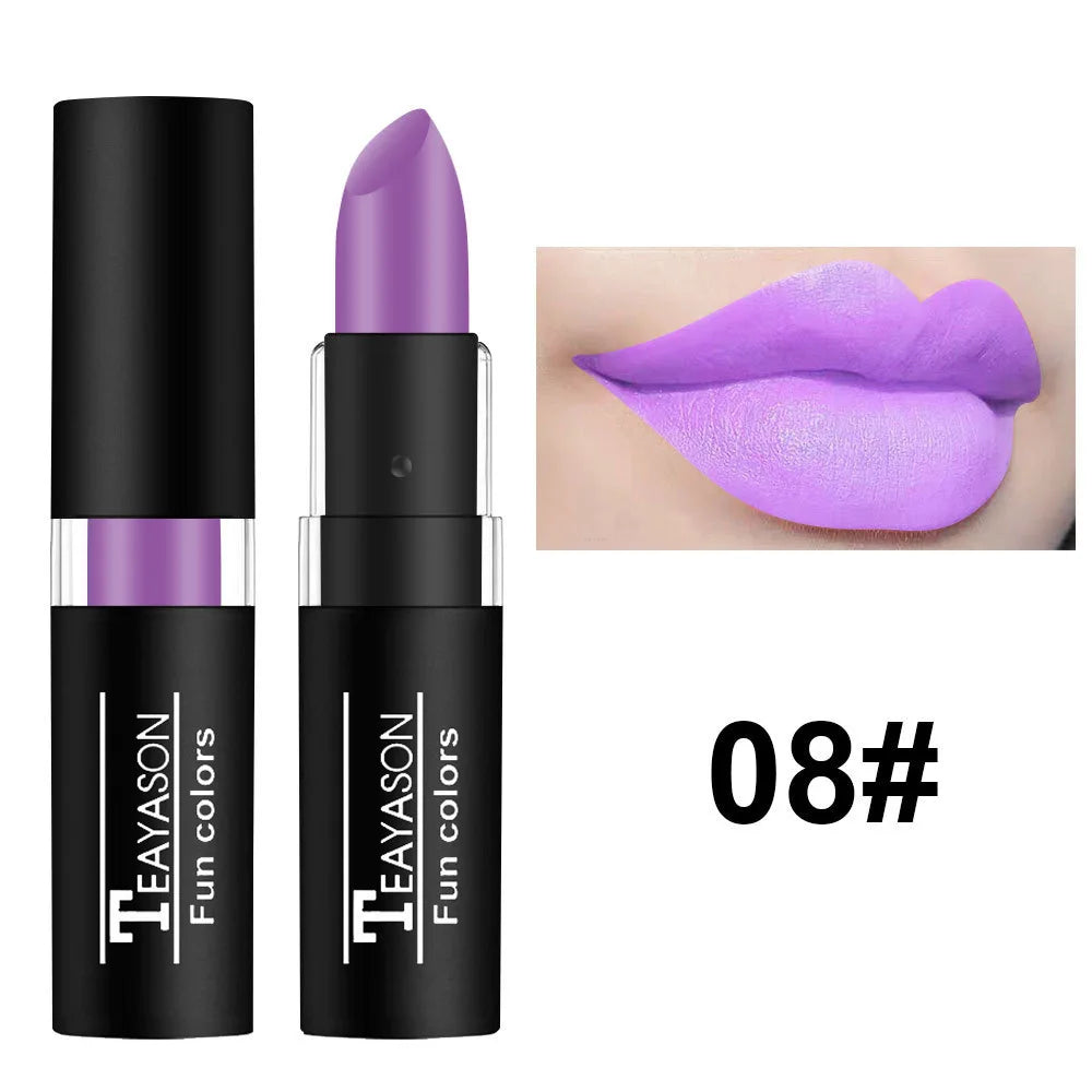 12-Shade Matte Lipstick Collection – Waterproof & Long-Lasting