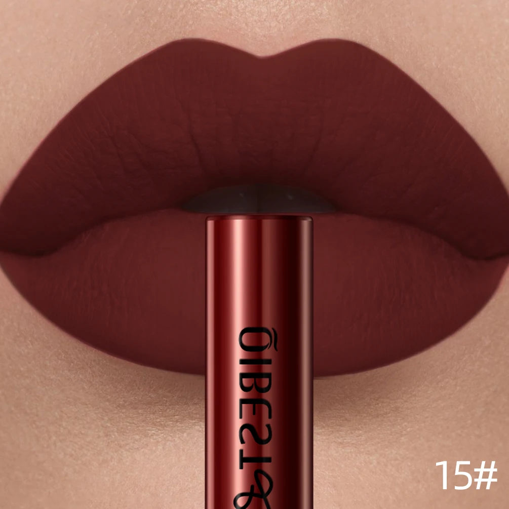 Velvet Matte Liquid Lipstick – 24 Shades, Waterproof Non-Stick Long-Lasting Lip Gloss