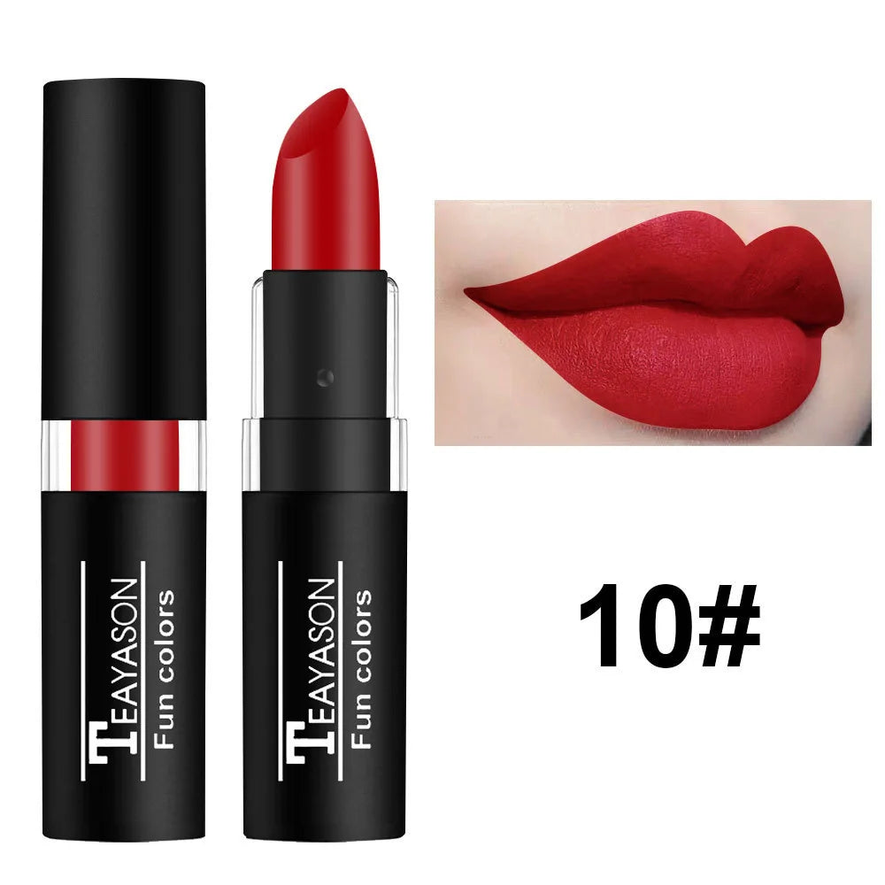 12-Shade Matte Lipstick Collection – Waterproof & Long-Lasting
