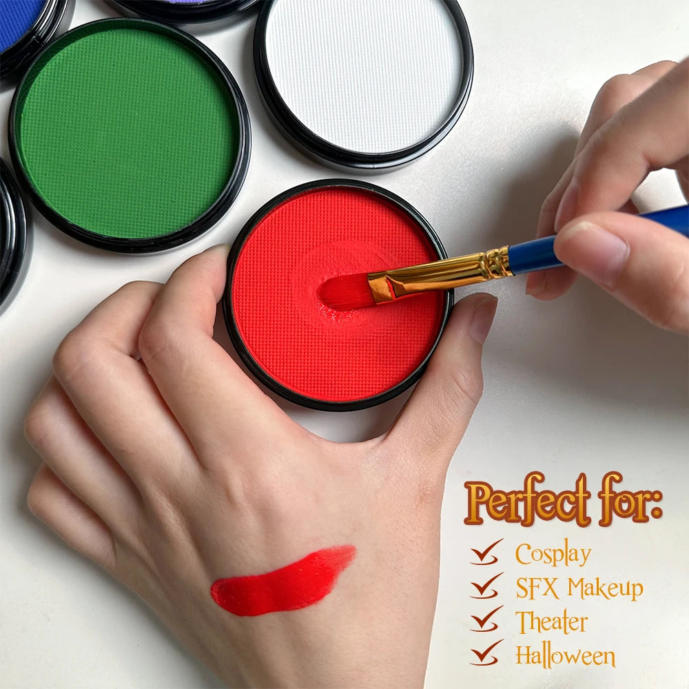 Water-Soluble Face & Body Paint with Brushes