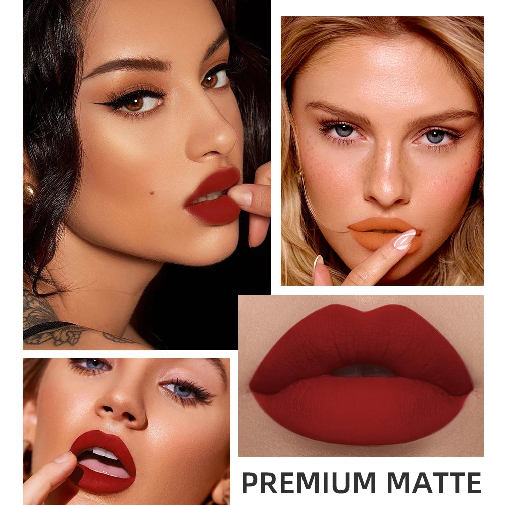 Velvet Matte Liquid Lipstick – 24 Shades, Waterproof Non-Stick Long-Lasting Lip Gloss