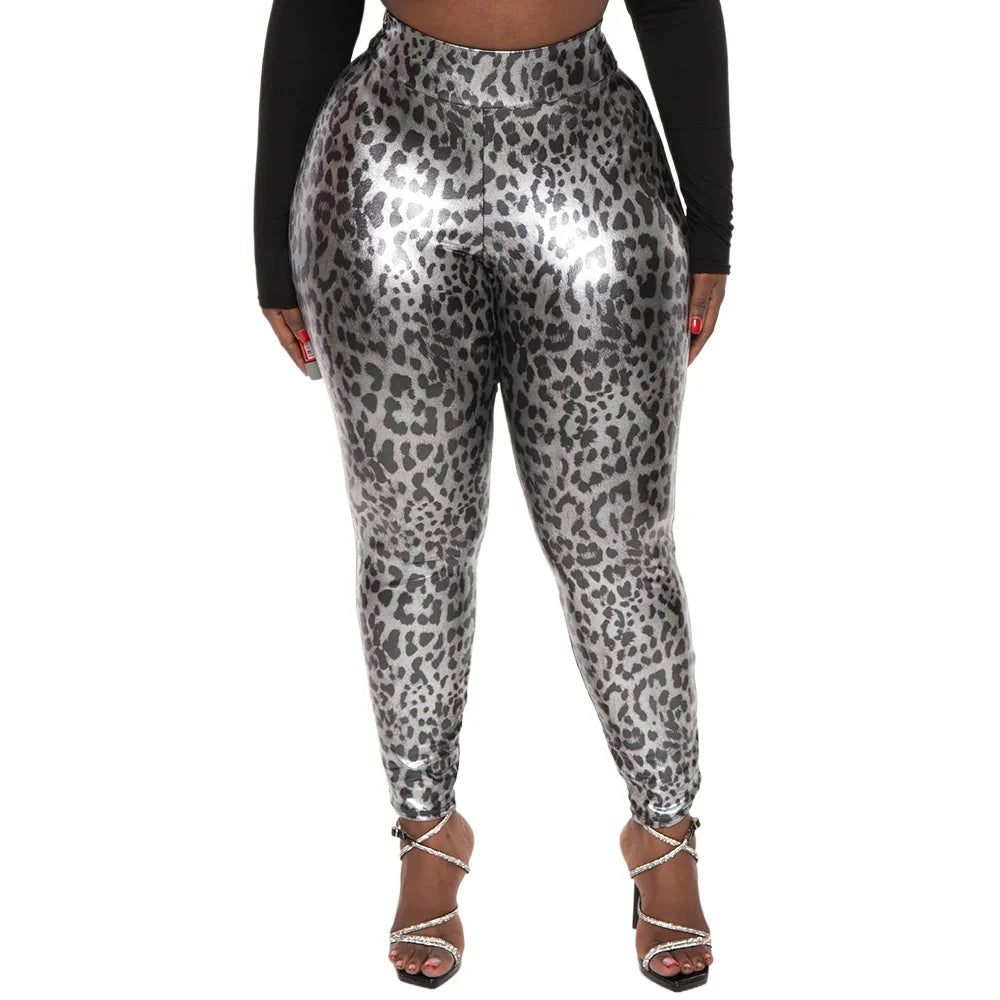 Plus Size Leopard Print Leggings – Stretch, High Waist & All-Season Glam