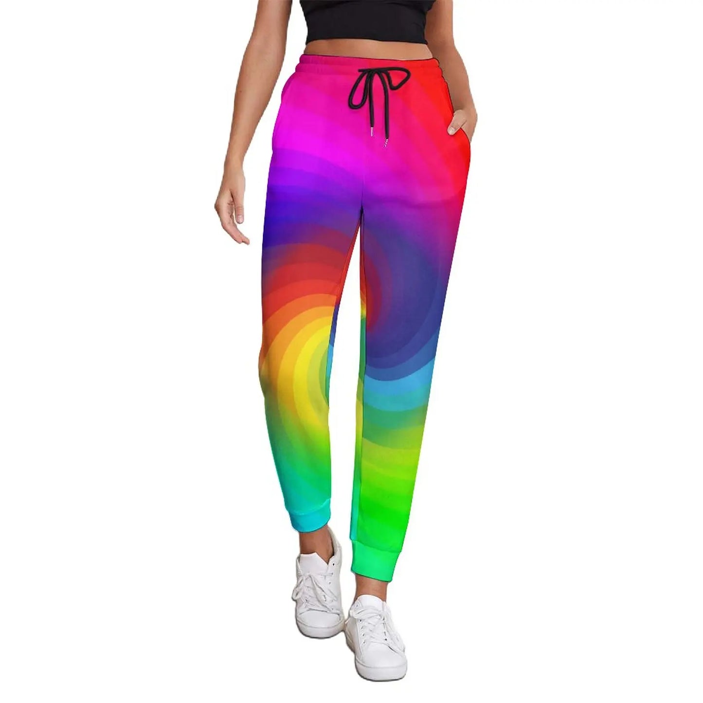 Pride Festival Neon Joggers | Leopard & Rainbow Print Sweatpants | Sizes S–3XL
