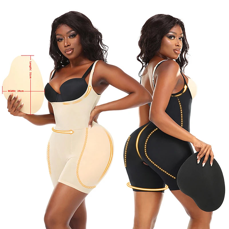 Drag Queen Padded Bodysuit – Hourglass Shapewear with Hip & Booty Pads