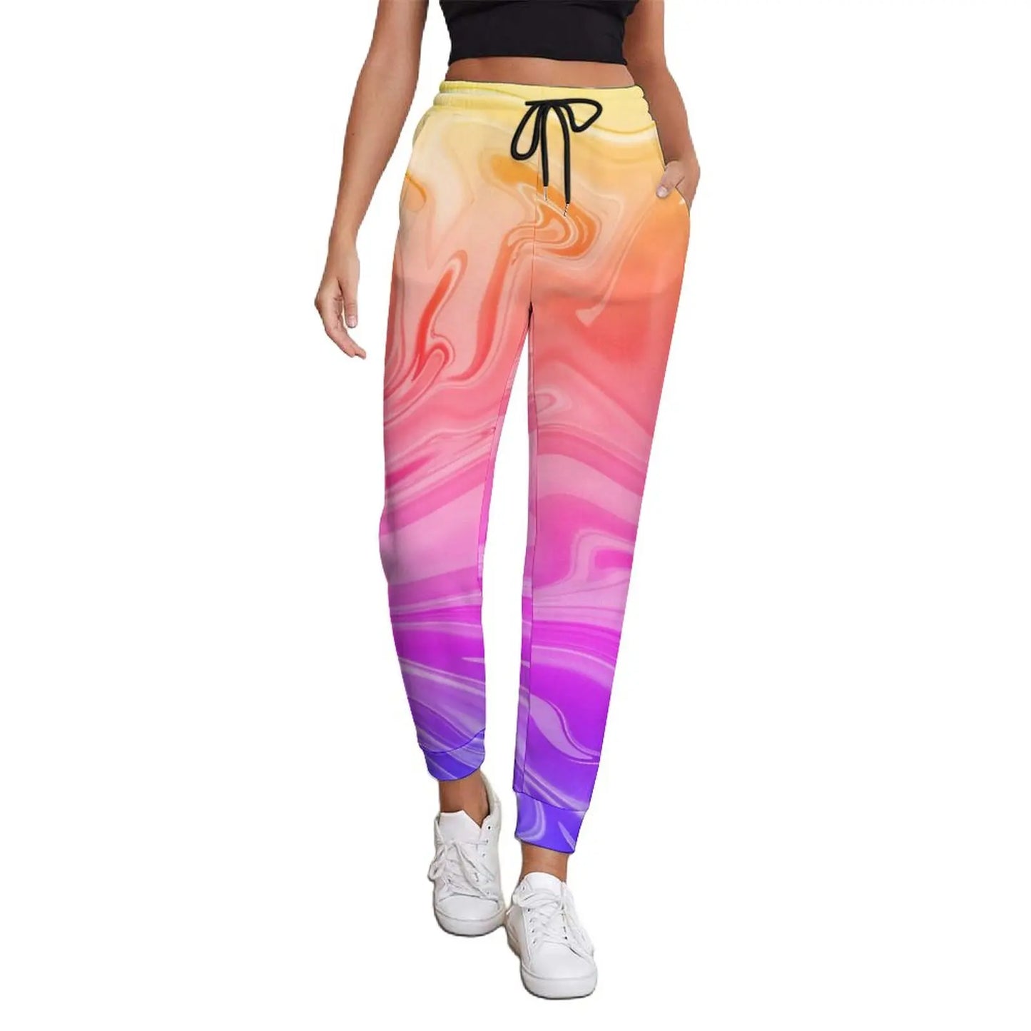 Pride Festival Neon Joggers | Leopard & Rainbow Print Sweatpants | Sizes S–3XL