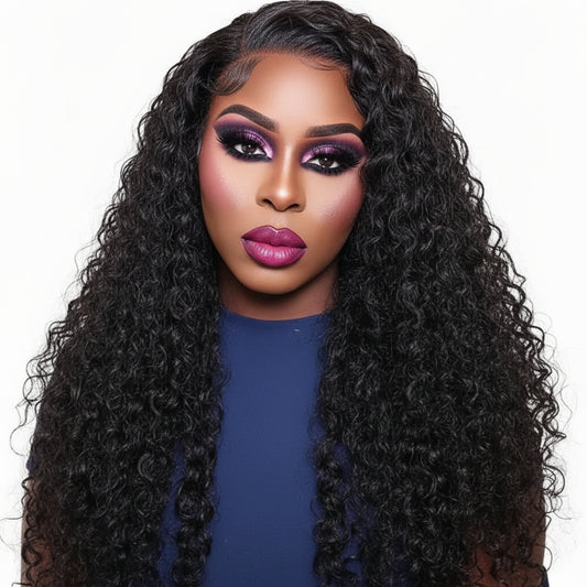 "Make It Rain" Brazilian Water Wave Wig – 13x6 HD Lace Front, 180% Density