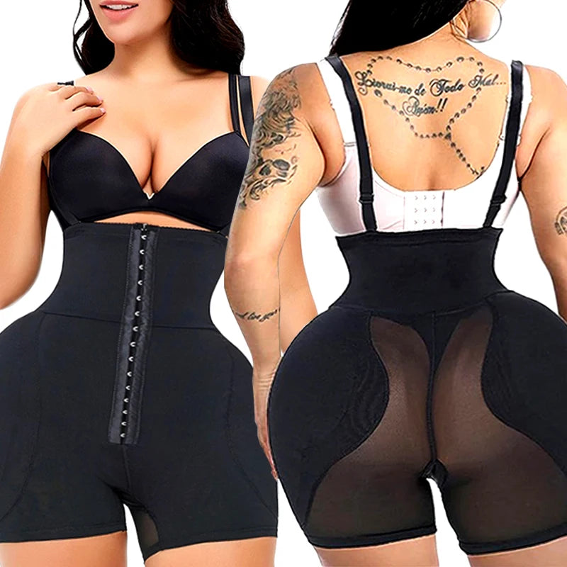 Ultimate Full Body Shaper - Padded Butt Lifter Bodysuit with Removable Hip Pads