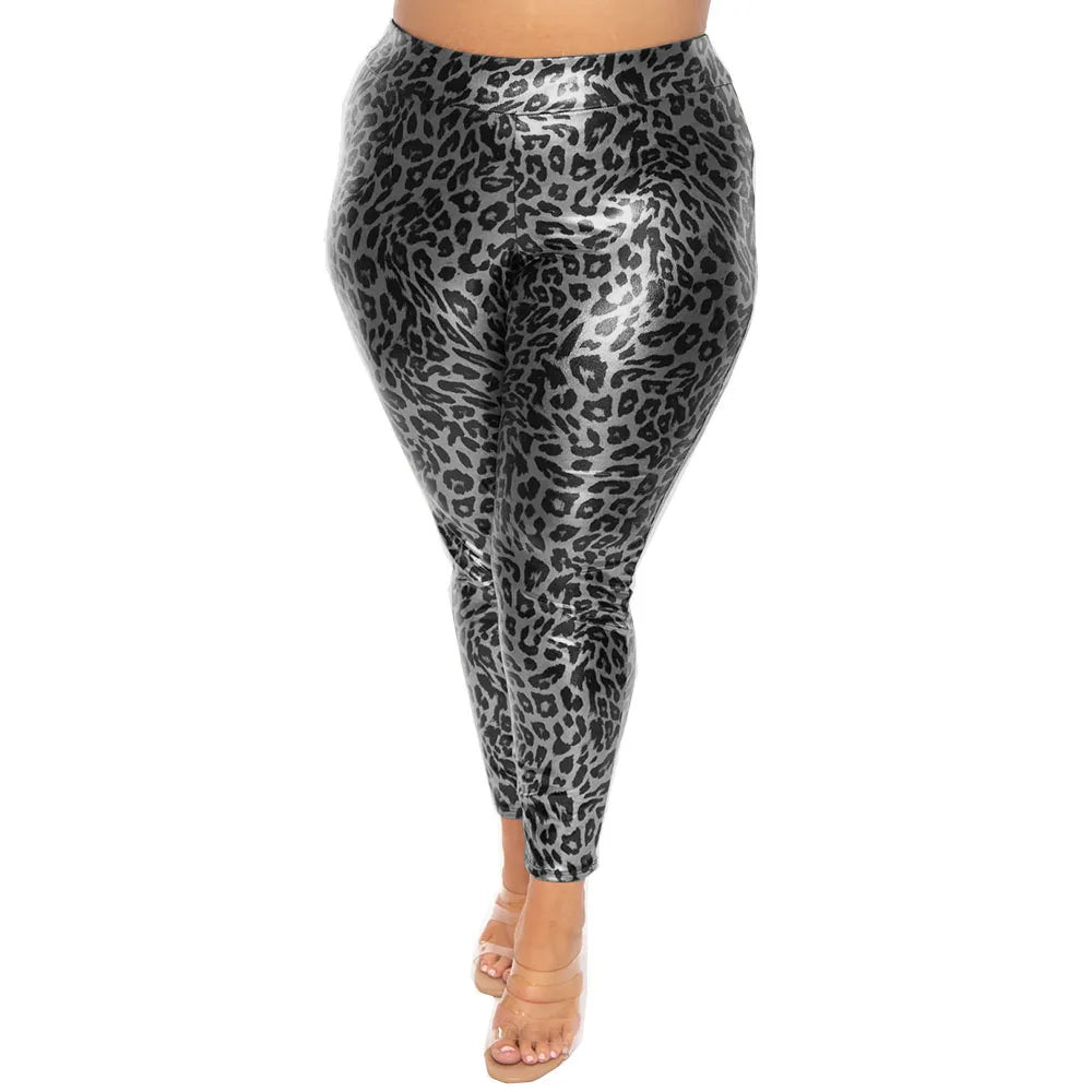 Plus Size Leopard Print Leggings – Stretch, High Waist & All-Season Glam