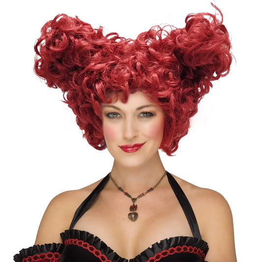 Red Heart-Shaped Kinky Curly Wig – Short Halloween Costume Wig