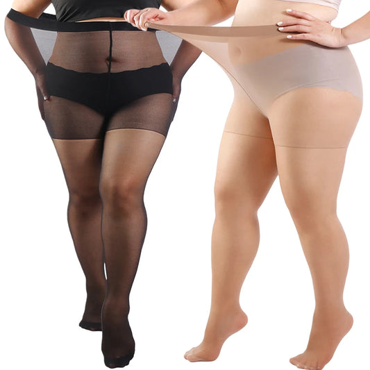 Plus Size Sheer Tights – 20 Denier High-Waist Pantyhose (XL–4XL)