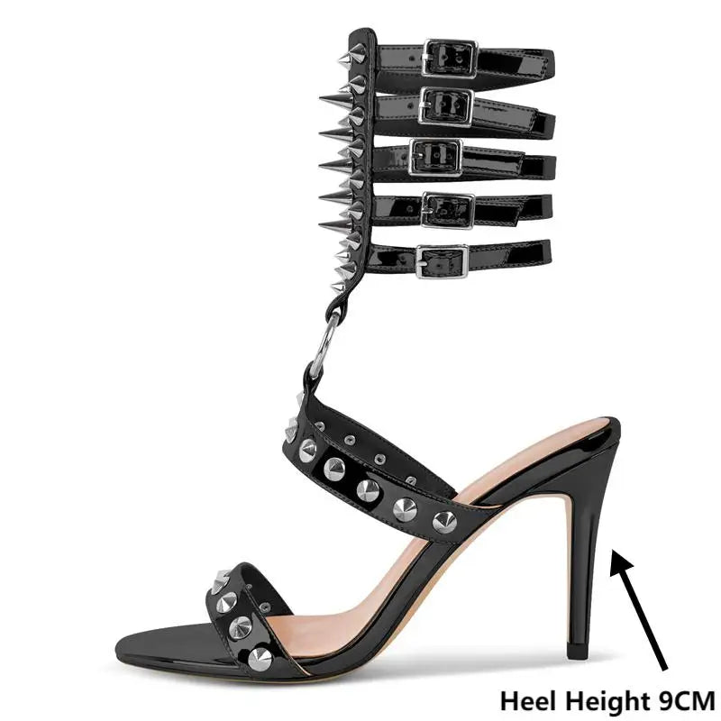 Steel & Stilettos – Spiked Gladiator Drag Heels (US 5–15)