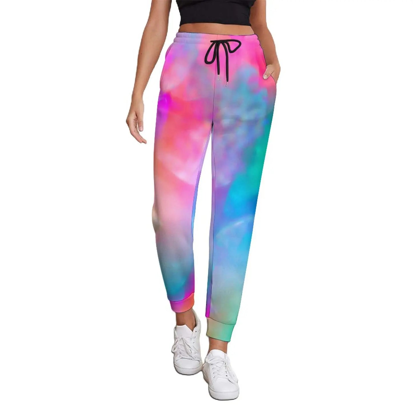Pride Festival Neon Joggers | Leopard & Rainbow Print Sweatpants | Sizes S–3XL