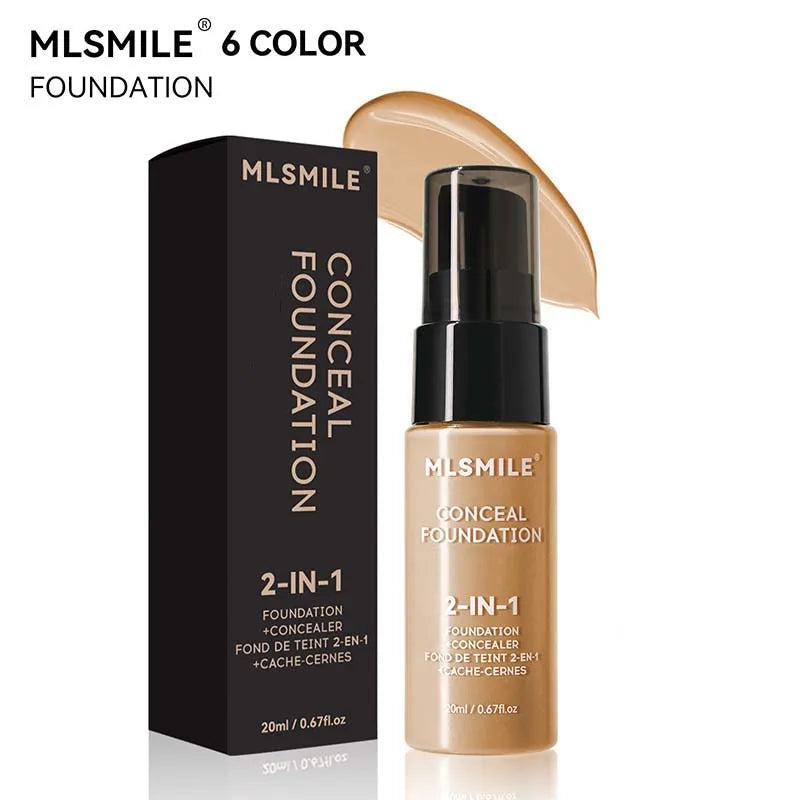2-in-1 Liquid Foundation & Concealer — Matte, Full Coverage, Waterproof