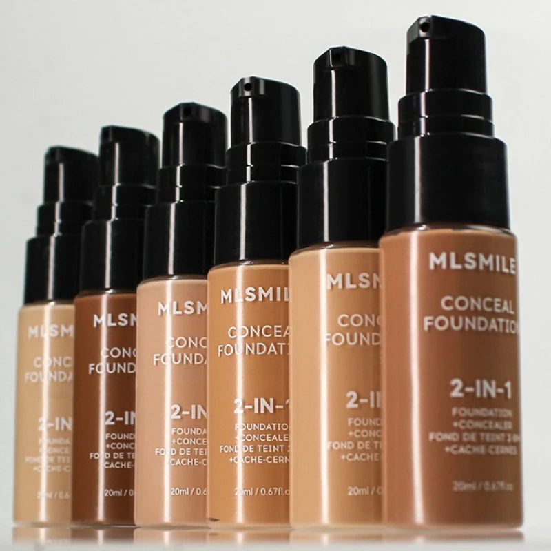 2-in-1 Liquid Foundation & Concealer — Matte, Full Coverage, Waterproof