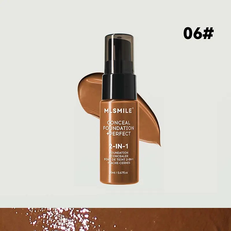 2-in-1 Liquid Foundation & Concealer — Matte, Full Coverage, Waterproof