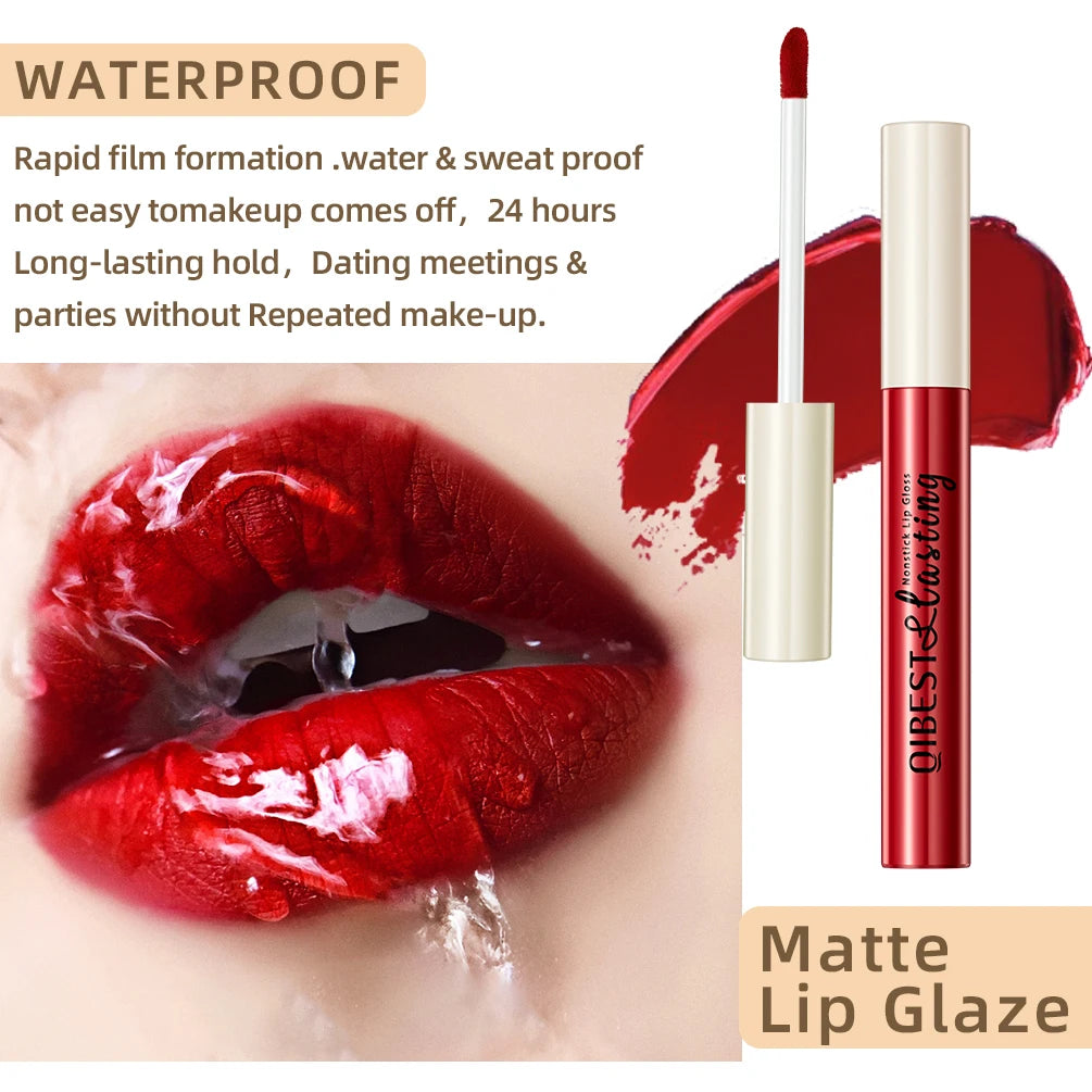 Velvet Matte Liquid Lipstick – 24 Shades, Waterproof Non-Stick Long-Lasting Lip Gloss