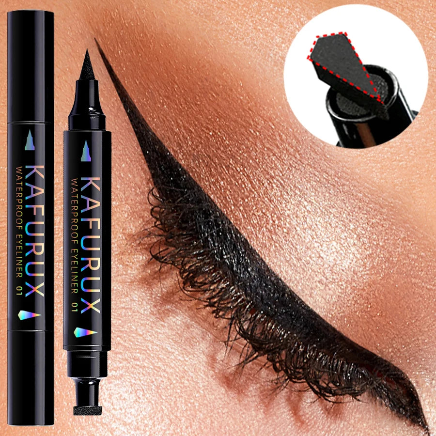 Double-Ended Stamp Eyeliner Pen | Waterproof Liquid Liner in Black, Purple & Blue