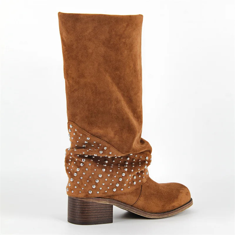 Slouch & Sparkle Studded Boots – Slay-Back Drag Cowgirl Boots