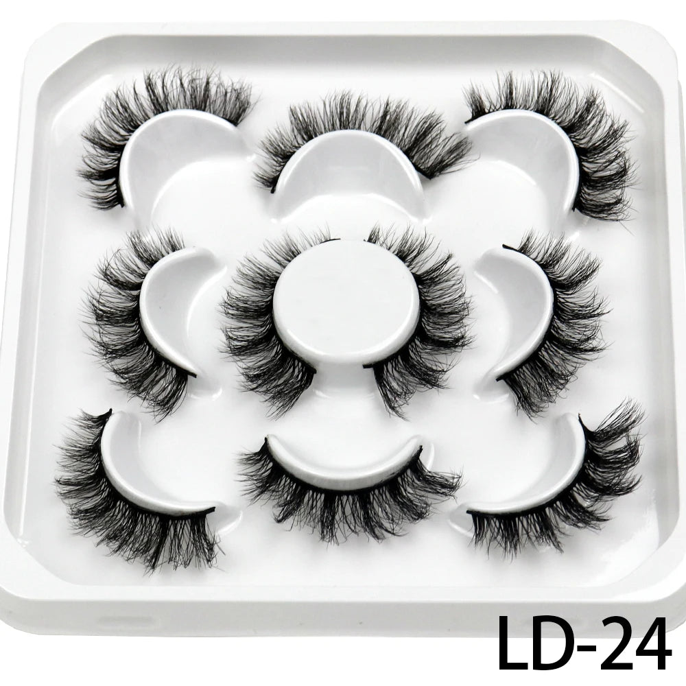 25mm Fluffy Mink Strip Lashes – 5 Pairs for Drag, Performance & Everyday Glam