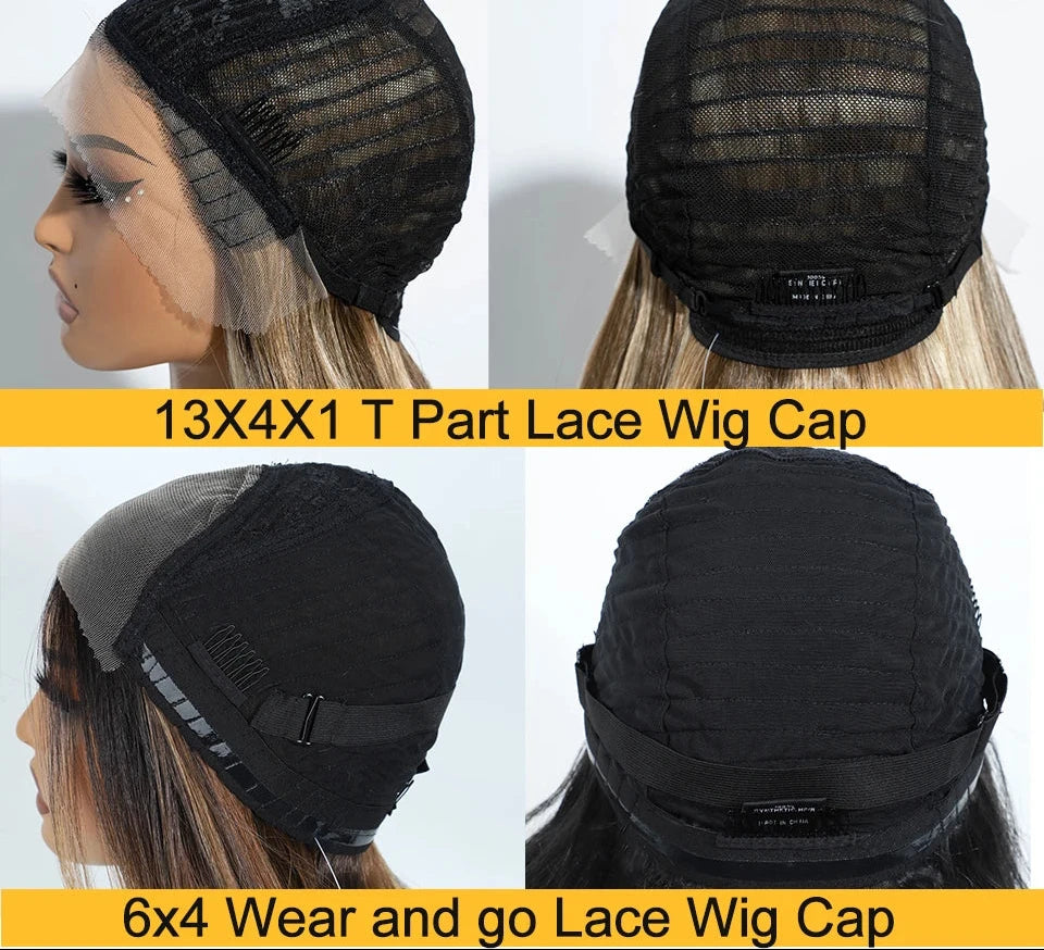 24-Inch Layered Straight Lace Wig