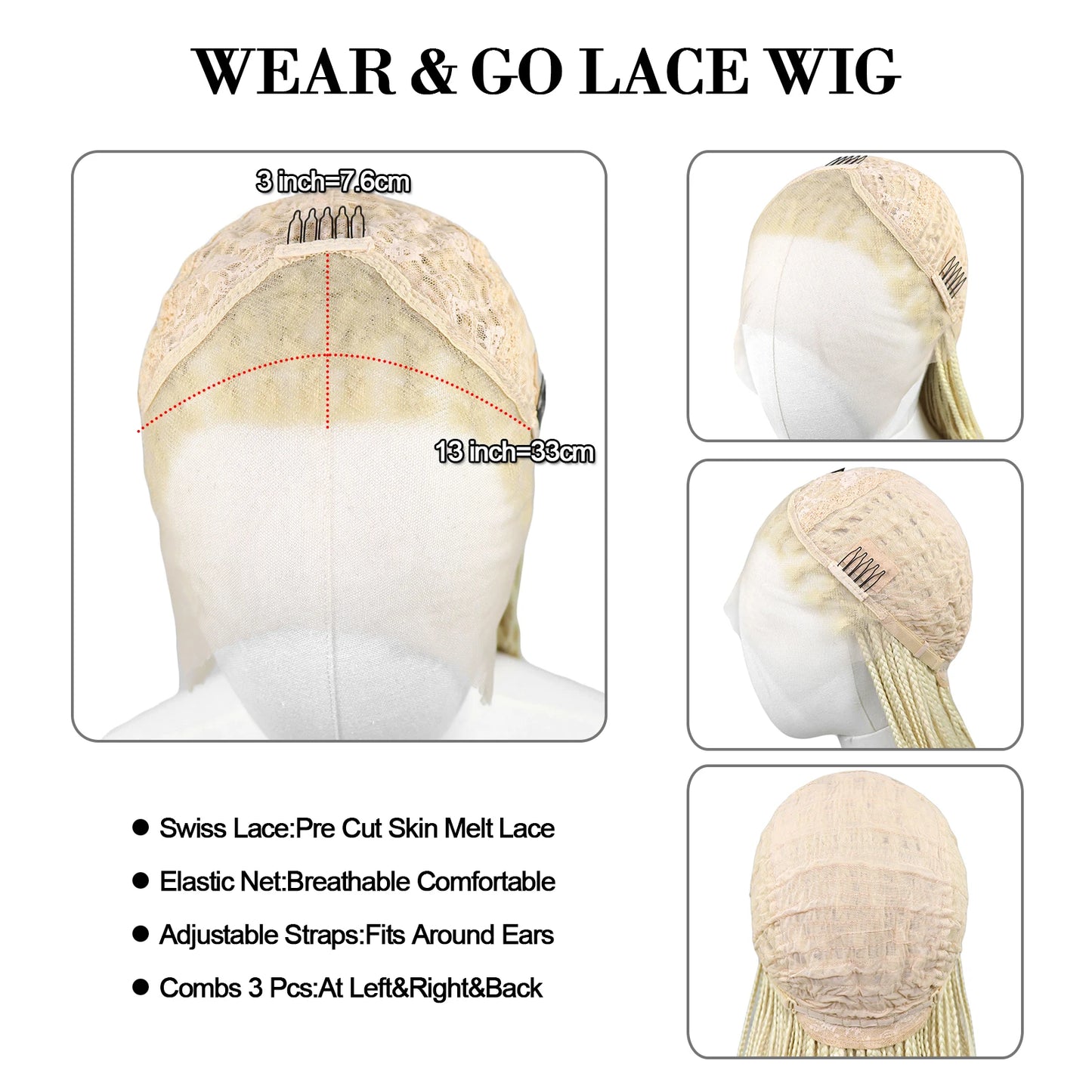 Rainbow Box Braid Lace Front Wig | 26" Cornrow Crochet Braids | 13x3 Swiss Lace | Pride & Drag