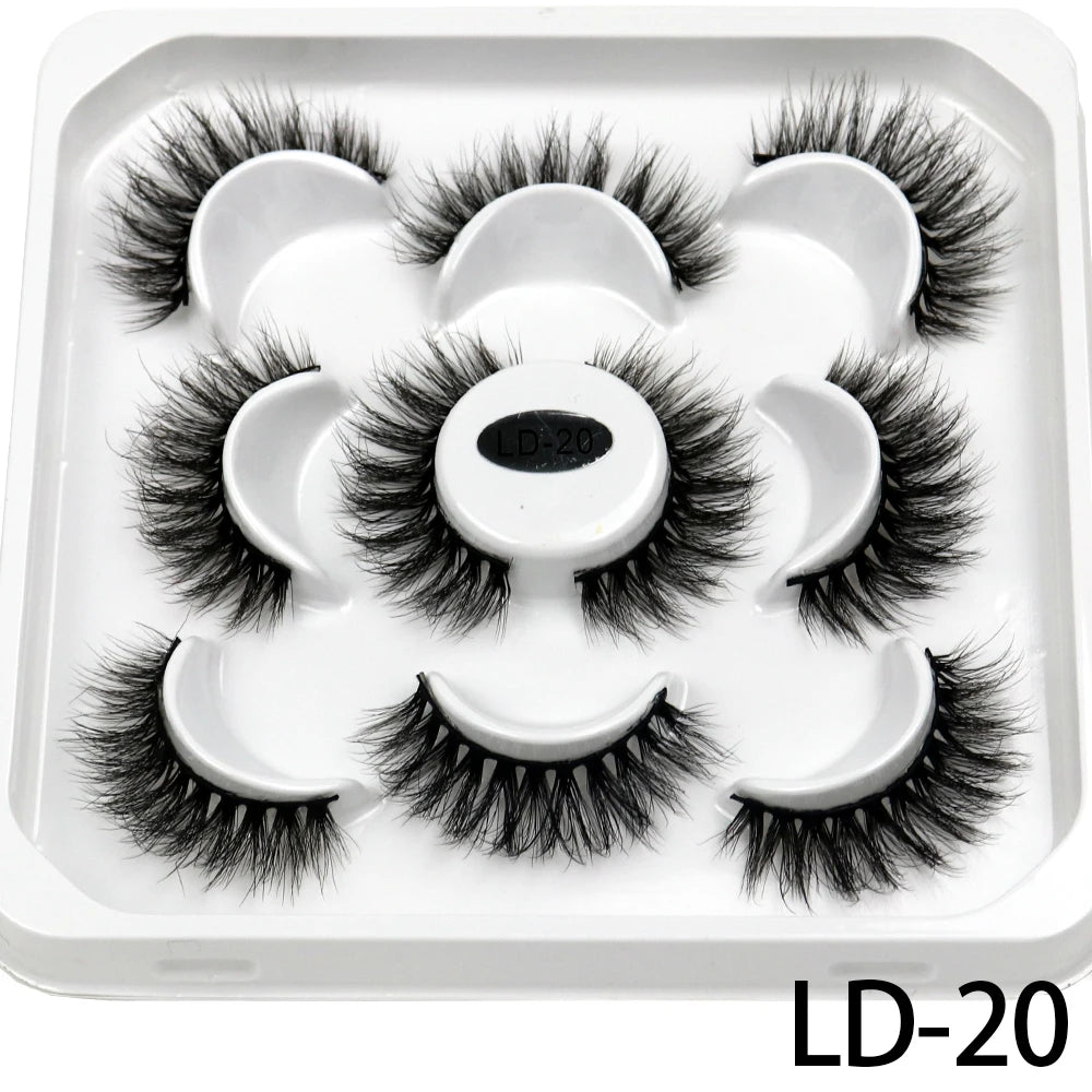 25mm Fluffy Mink Strip Lashes – 5 Pairs for Drag, Performance & Everyday Glam