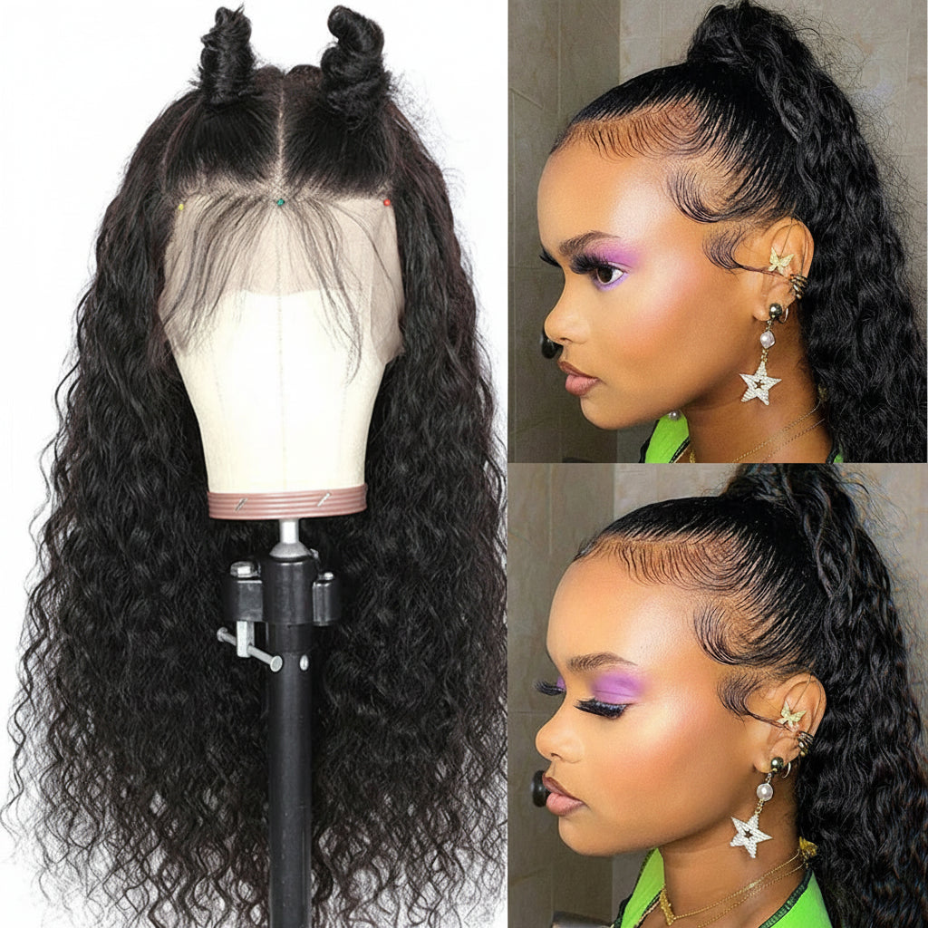 "Make It Rain" Brazilian Water Wave Wig – 13x6 HD Lace Front, 180% Density