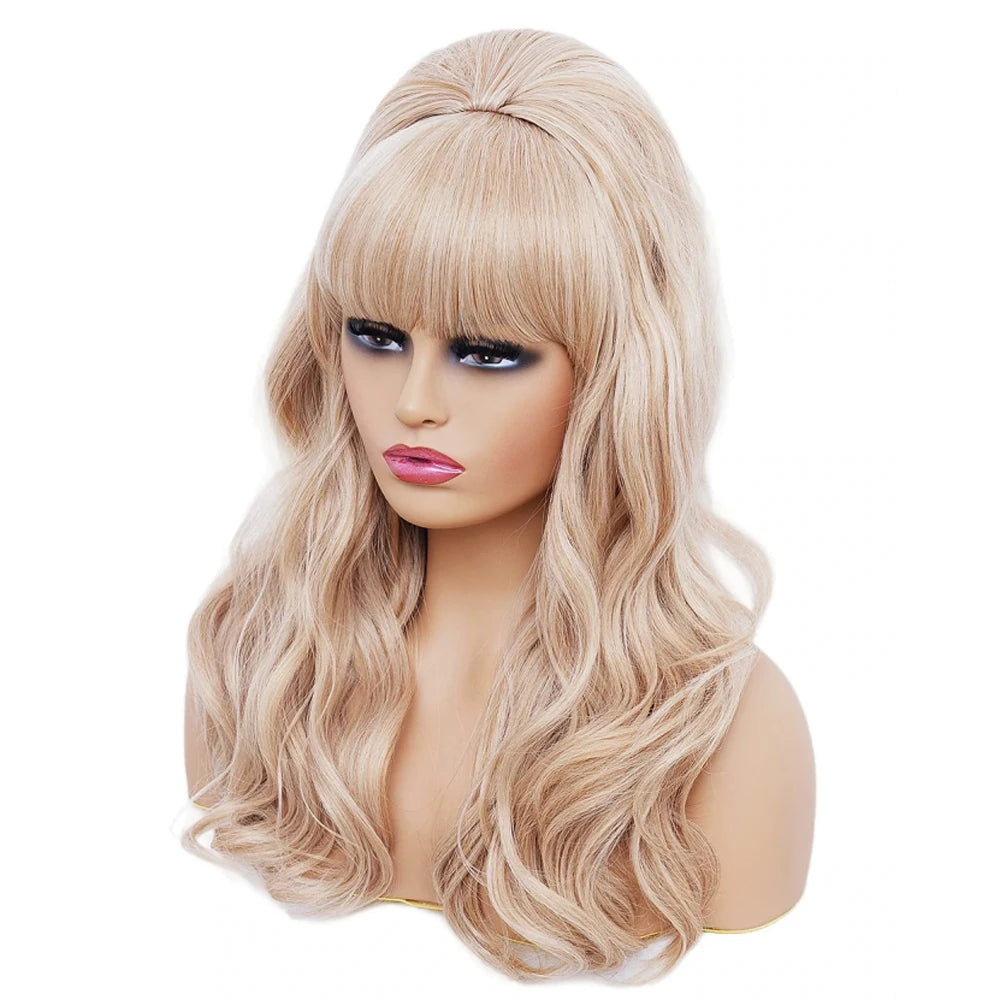 Long Blonde Wig with Bangs – Wavy 26" Synthetic Costume & Fashion Wig