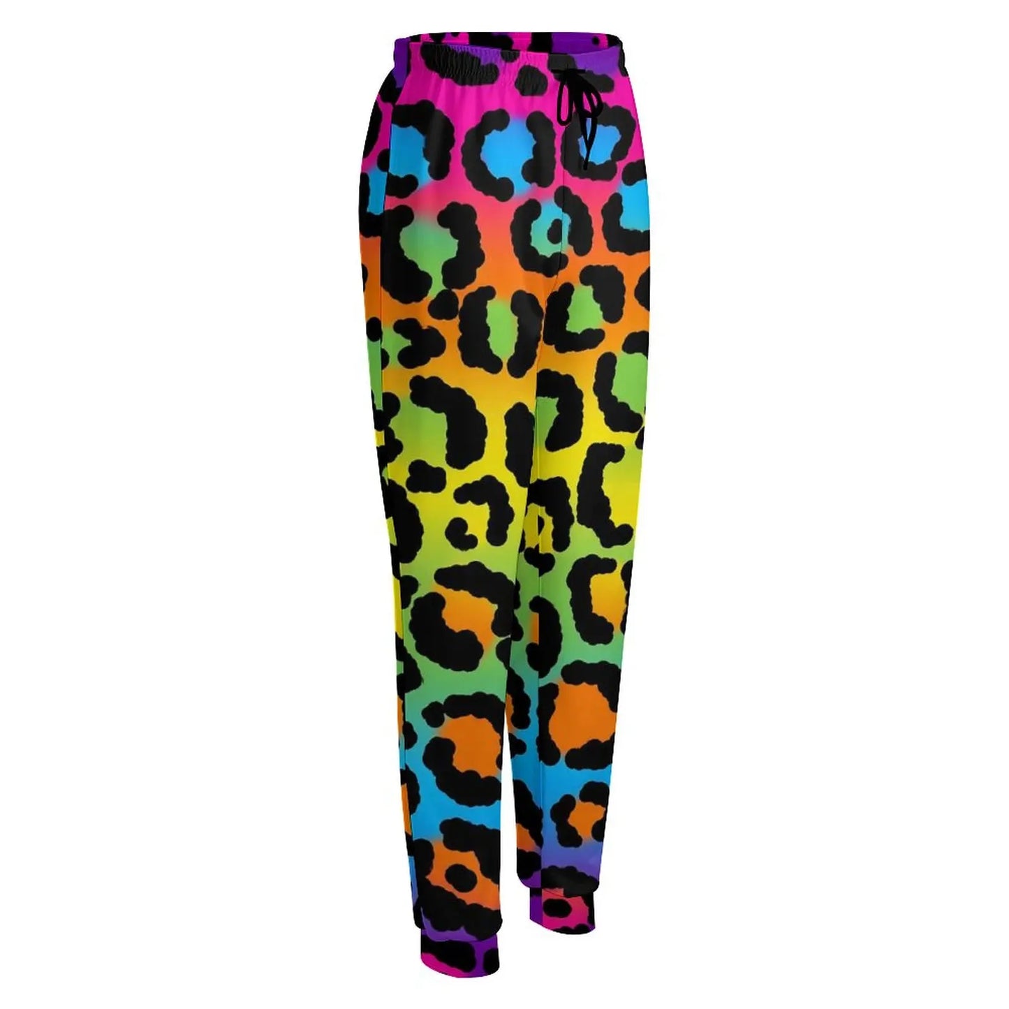 Pride Festival Neon Joggers | Leopard & Rainbow Print Sweatpants | Sizes S–3XL