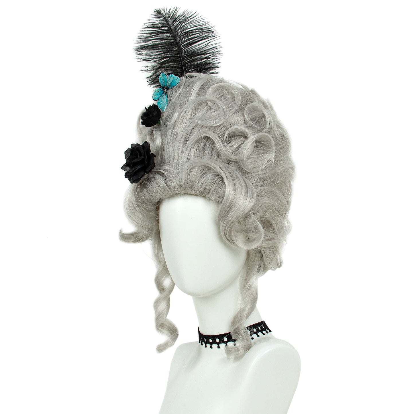 Baroque Rococo Style Costume Wig – Black, Gray, Pink, or Blonde