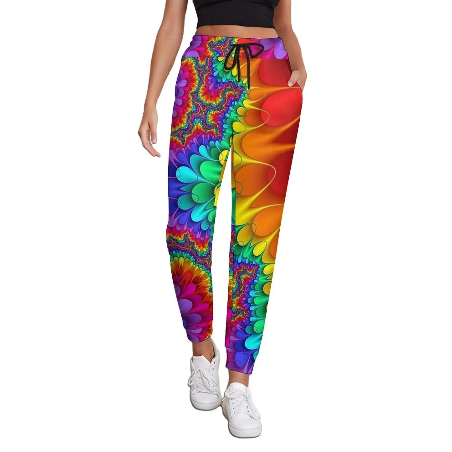 Pride Festival Neon Joggers | Leopard & Rainbow Print Sweatpants | Sizes S–3XL