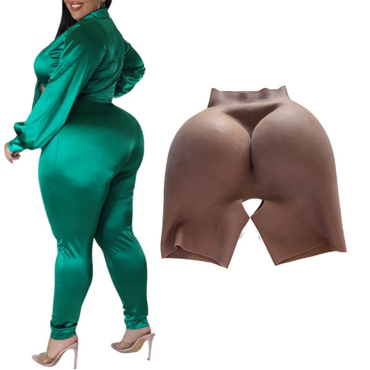 Unleash Your Fabulosity: XXL Plus Size African Skin Silicone Hips & Buttocks Enhancing Pants for Divine Curves!
