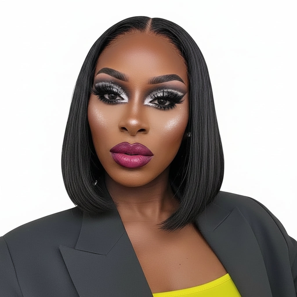 "Short & Deadly" Straight Bob Wear & Go Wig – 7x5 HD Lace, Pre-Plucked, Glueless