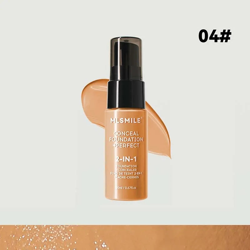 2-in-1 Liquid Foundation & Concealer — Matte, Full Coverage, Waterproof