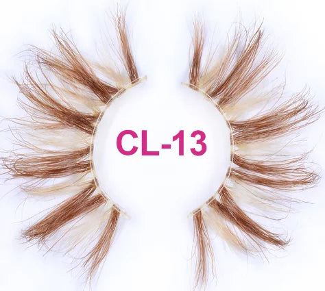 Colored Mink Strip Lashes for Drag & Cosplay – 25mm Rainbow False Eyelashes