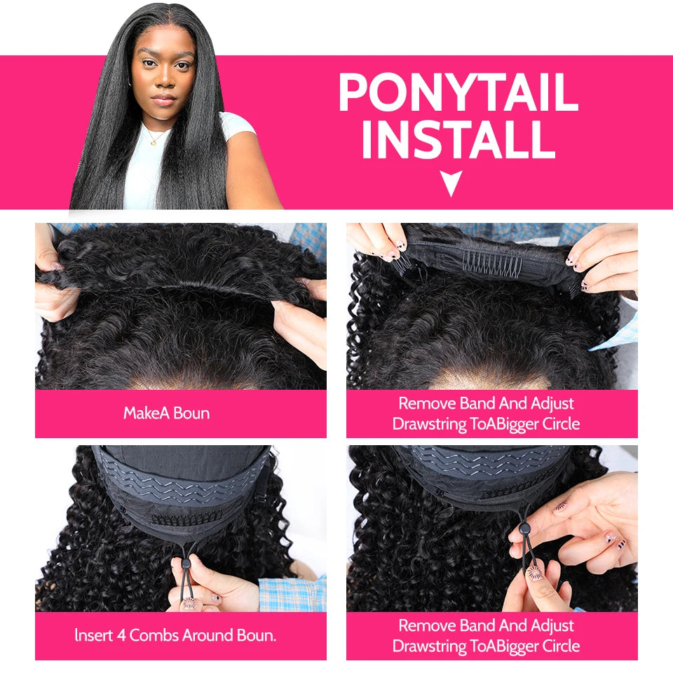 "Straight But Make It Fierce" Kinky Straight Human Hair Half Wig – Glueless, 3-in-1 Install