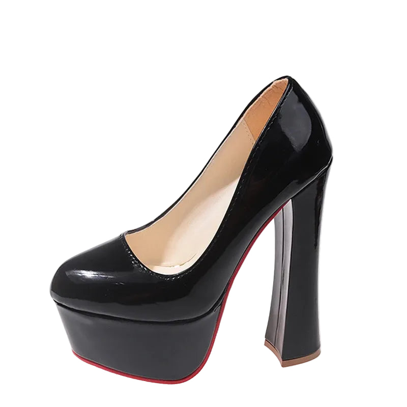 16.5cm Chunky Platform Pump – Color Block Drag Heels | Sizes EU 35–50