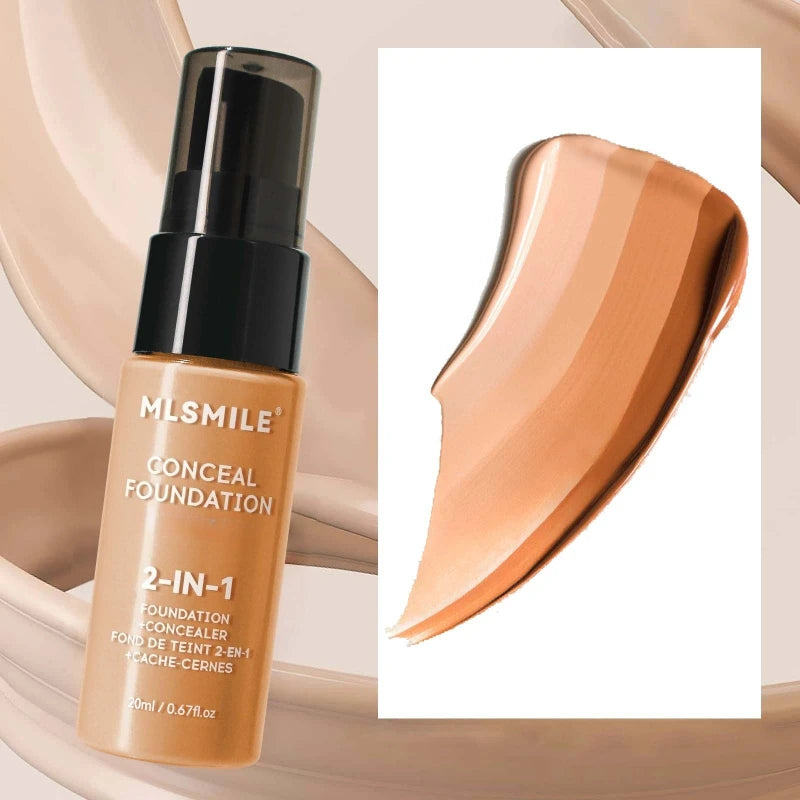 2-in-1 Liquid Foundation & Concealer — Matte, Full Coverage, Waterproof