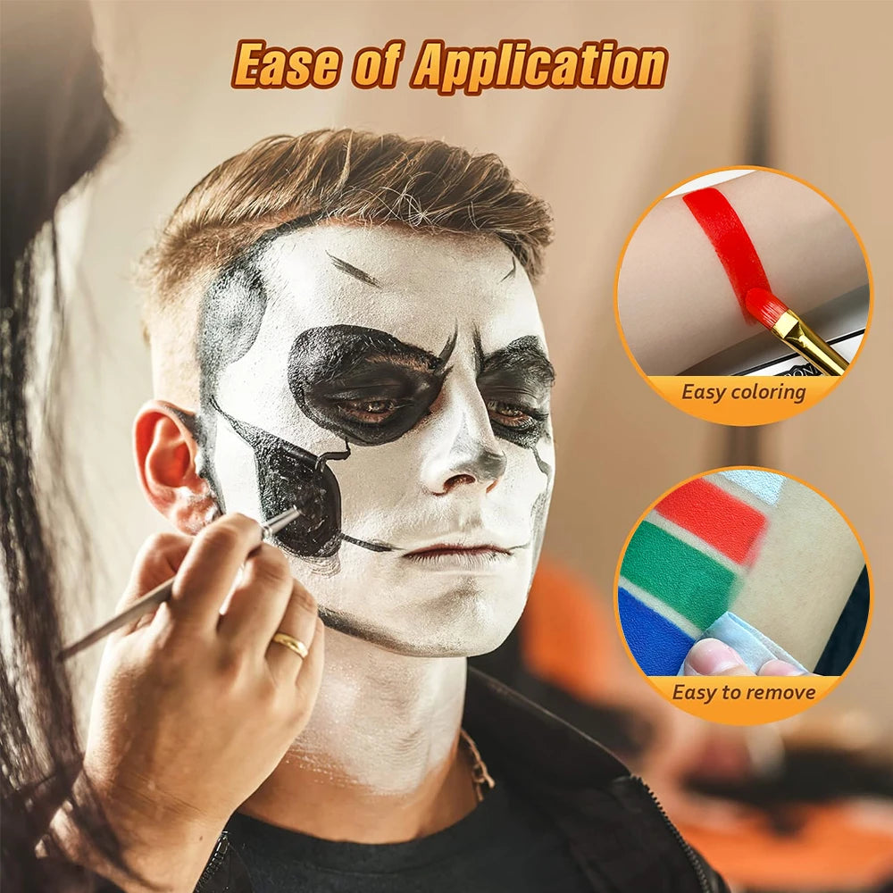 Water-Soluble Face & Body Paint with Brushes